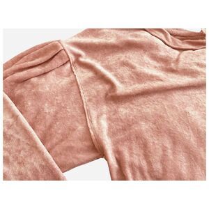 Anthropologie S + L + Pink Crushed Velvet Oversize Top OS